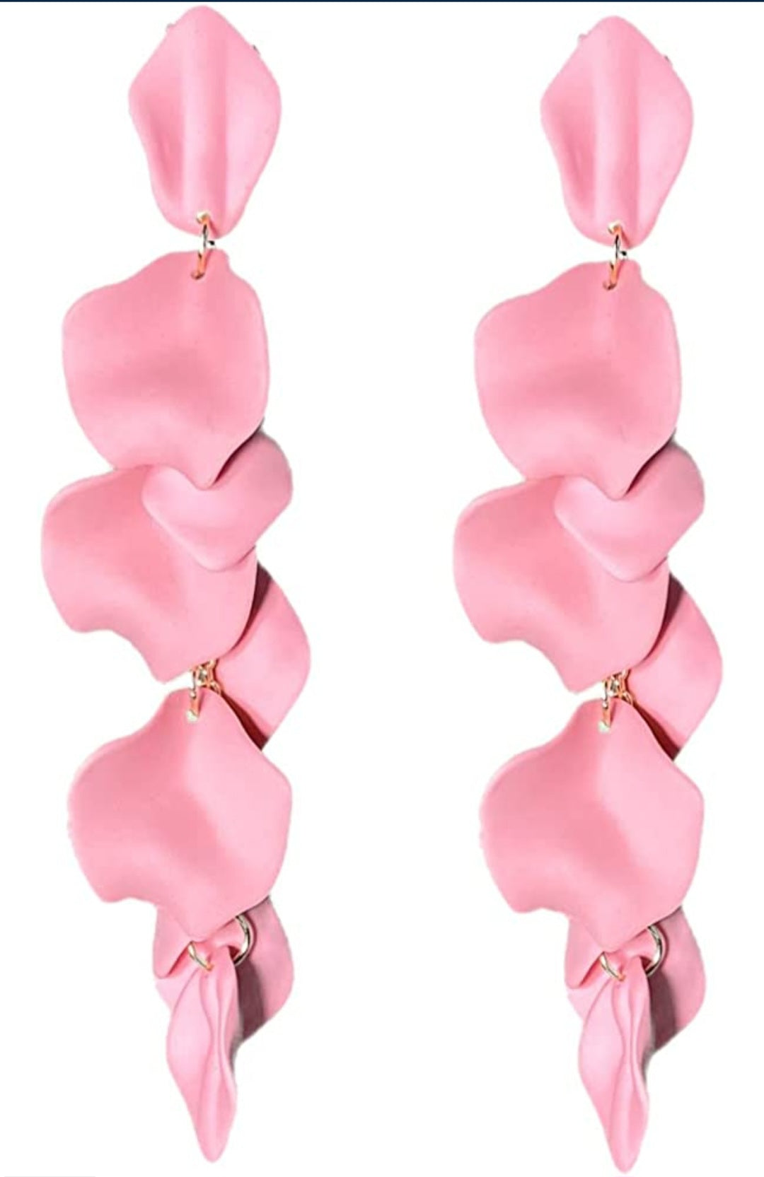 LONG ROSE PEDAL EARRINGS: Boho Acrylic Flower Earrings -arriesfashions