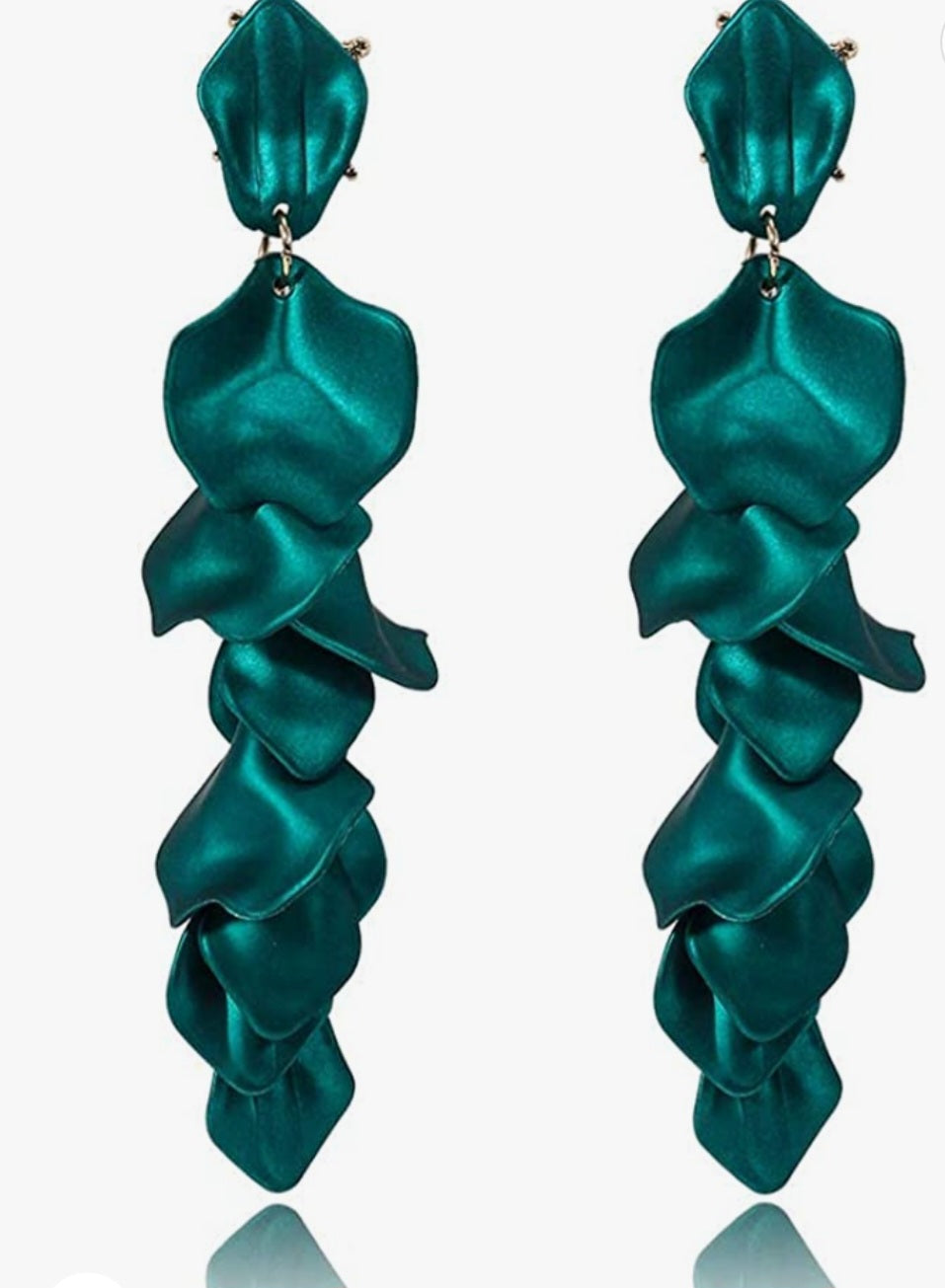 LONG ROSE PEDAL EARRINGS: Boho Acrylic Flower Earrings-arriesfashions