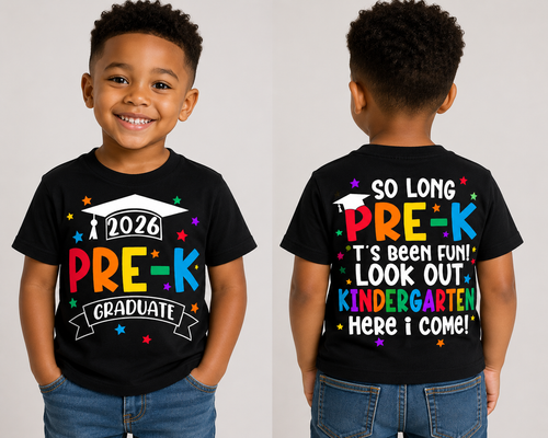 2026 Pre-K GRADUATE – KINDERGARDEN HERE I COME T-SHIRT
