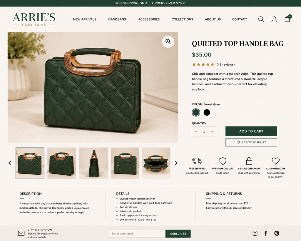 QUILTED TOP HANDLE BAG