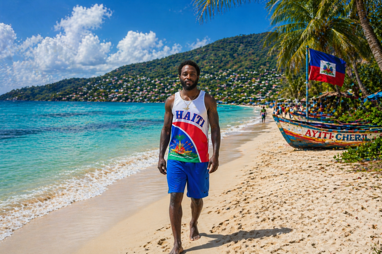 HAITI HERITAGE SLEEVESLESS HOODIE/ MUSCLE SHIRTS