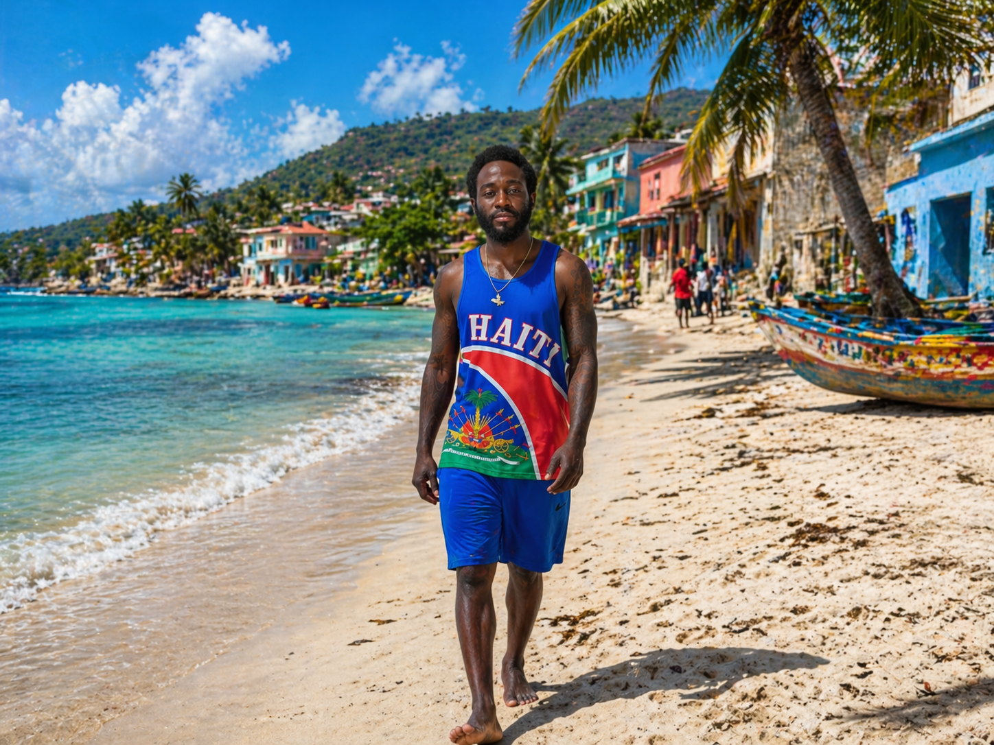 HAITI HERITAGE SLEEVESLESS HOODIE/ MUSCLE SHIRTS