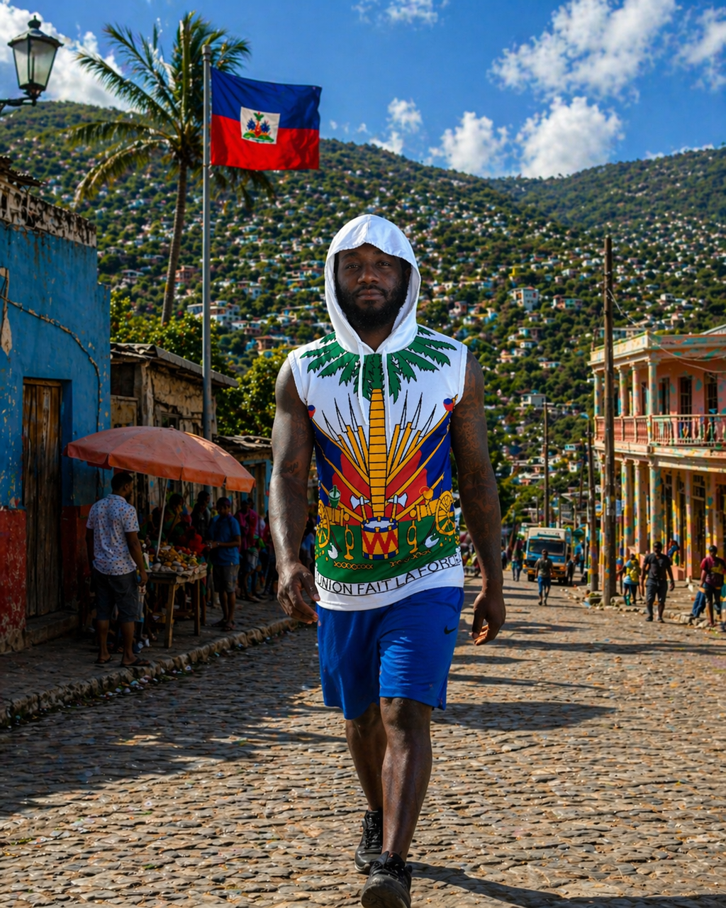 HAITI HERITAGE SLEEVESLESS HOODIE/ MUSCLE SHIRTS