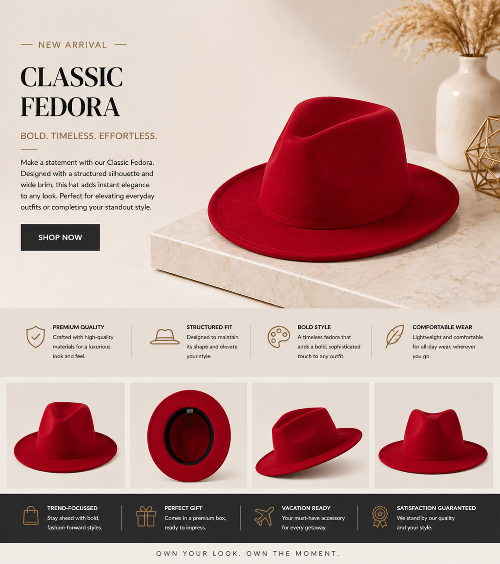 FEDORA HAT WITH ACCENT