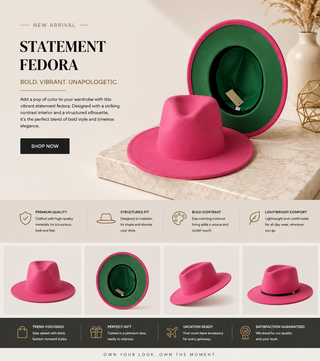 FEDORA HAT WITH ACCENT