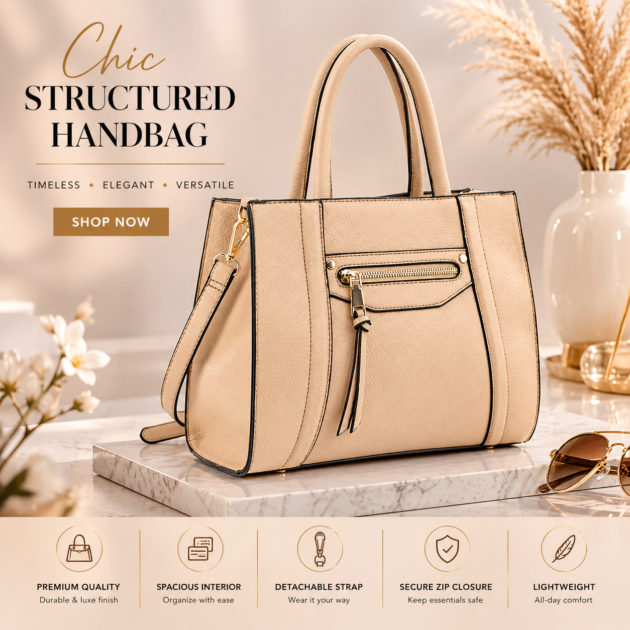 FASHIONABLE SATCHEL HANDBAG