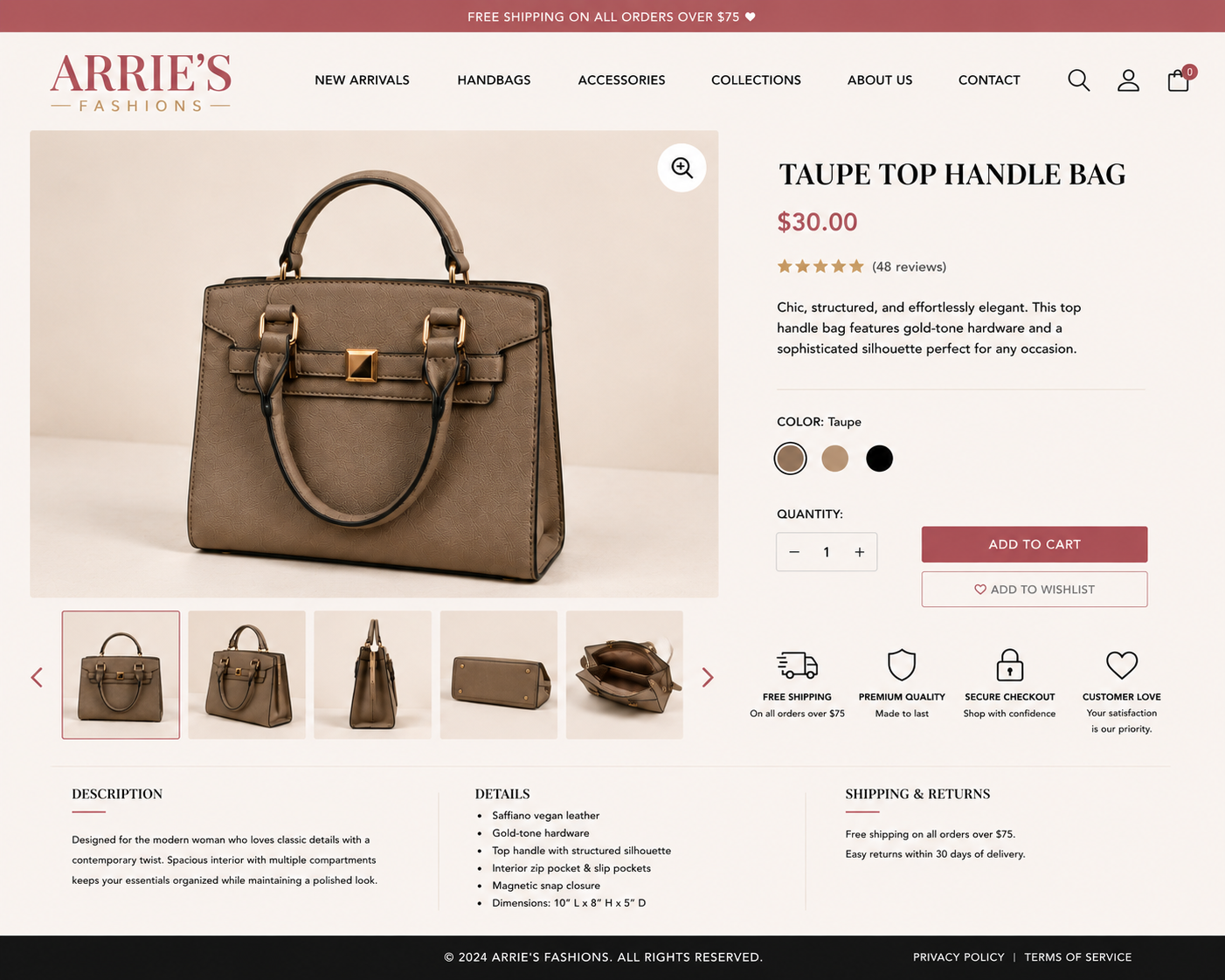 TAUP TOP HANDLE BAG