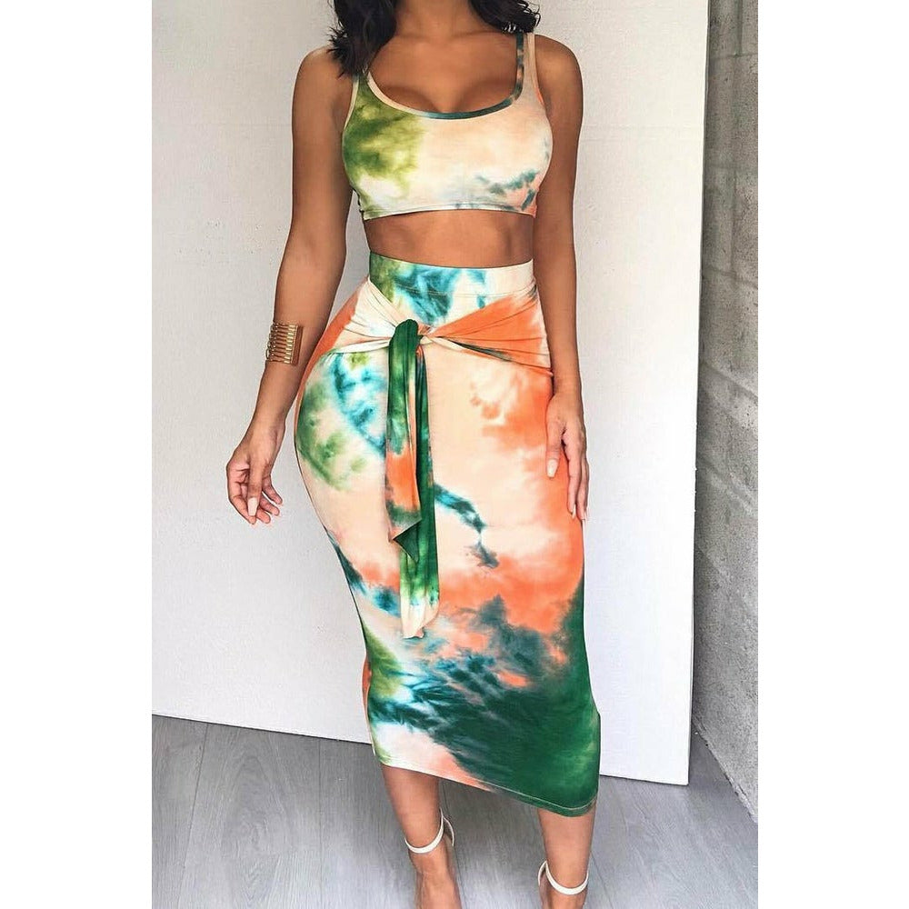 ORANGE AND GREEN TIE DYE - arriesfashions