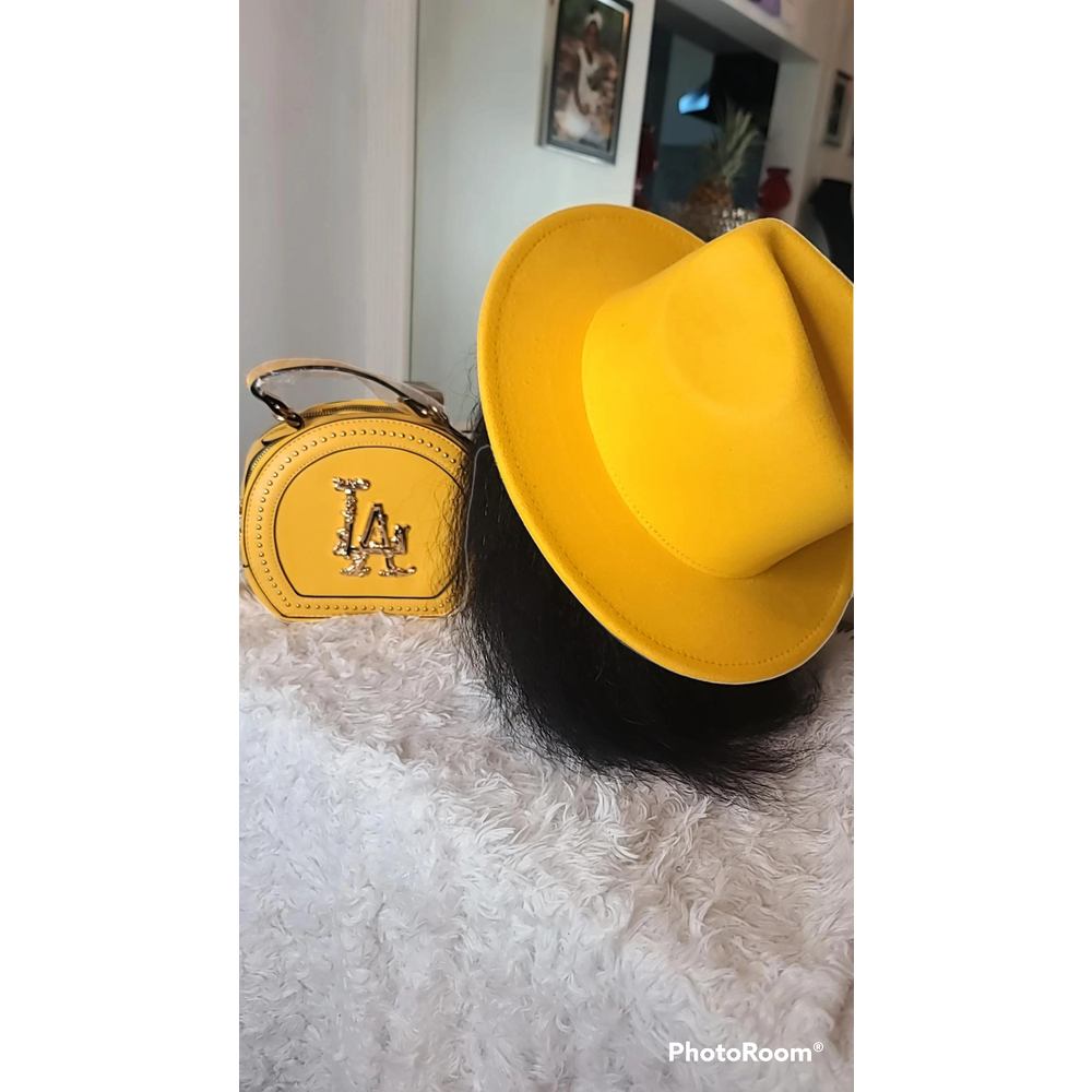 YELLOW FEDORA HAT - arriesfashions