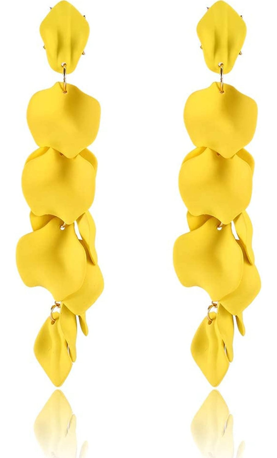 LONG ROSE PEDAL EARRINGS: Boho Acrylic Flower Earrings -arriesfashions